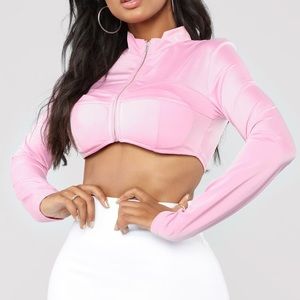 💖Pink Long Sleeve Croptop💖